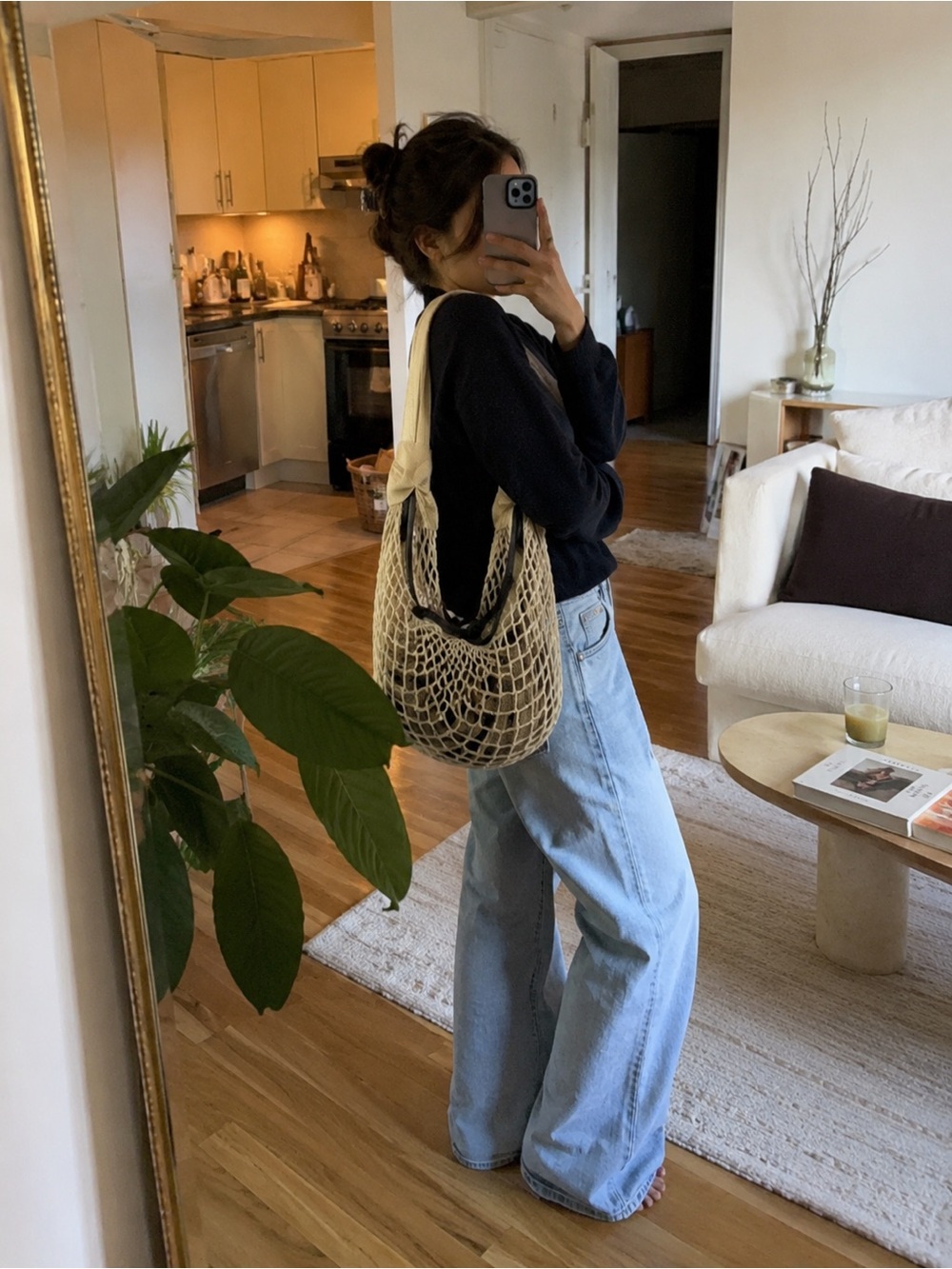 Lemaire vibe bag Net Tote Bag in Natural Beige